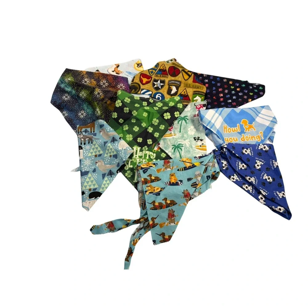 Bulk Mixed Lot of Over 10 Dog Bandanas All Sizes
